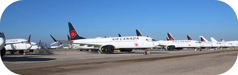 에어캐나다-보잉-B737-여객기-푸른-하늘-공항-대기중