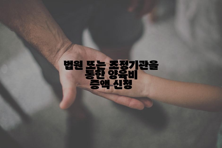 법원 또는 조정기관을 통한 양육비 증액 신청