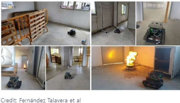  비상 시 소방관을 도울 수 있는 로봇 A robot that can help firefighters during indoor emergencies