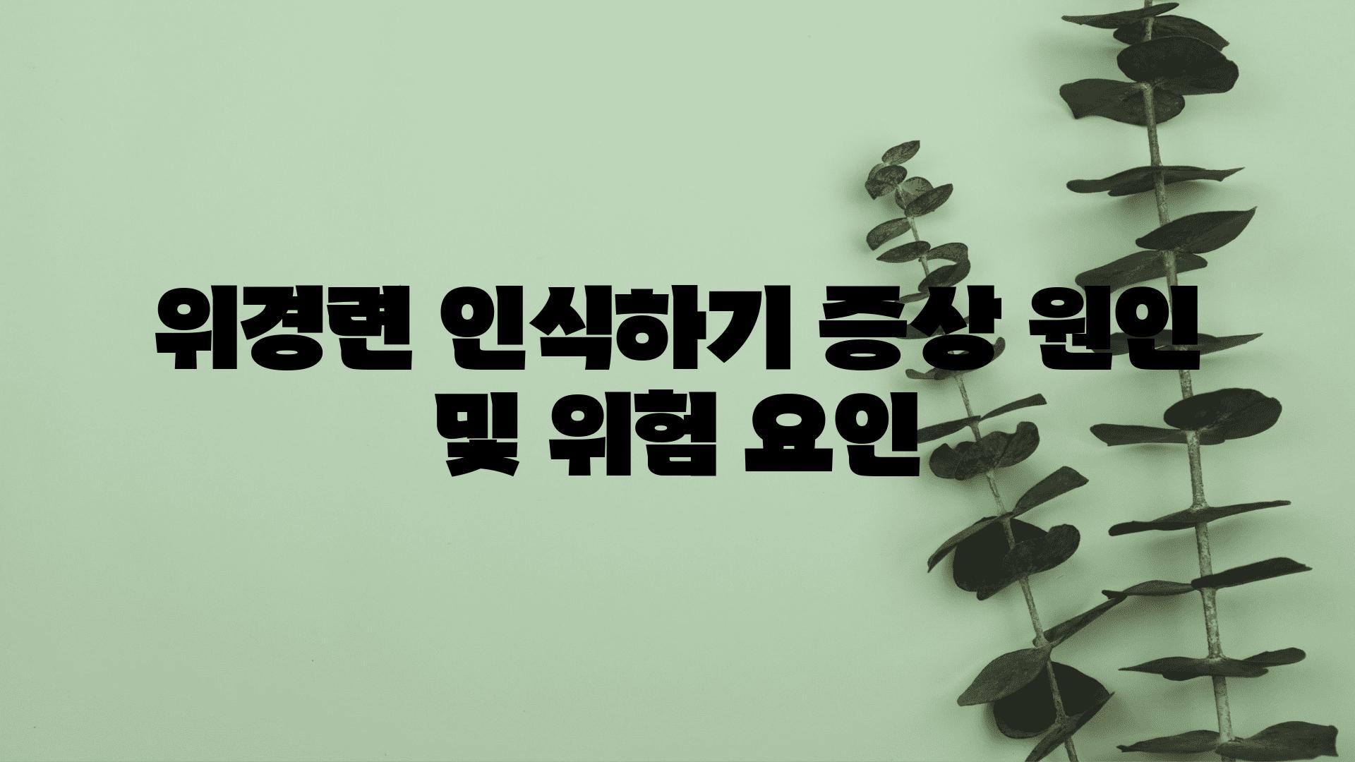 위경련 인식하기 증상 원인 및 위험 요인