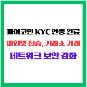 파이코인 KYC 인증 완료 메인넷 전송, 거래소 거래, 네트워크 보안 강화