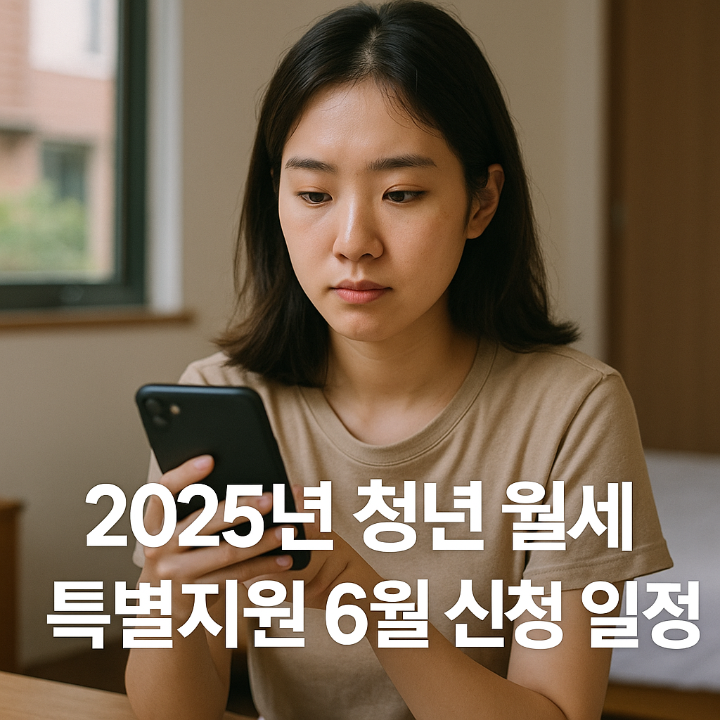 2025년 청년 월세 특별지원 6월 신청 일정