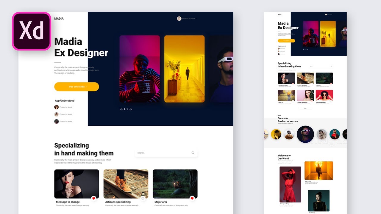  [Adobe xd]  PC웹디자인 과정 / 메인 카드형 레이아웃