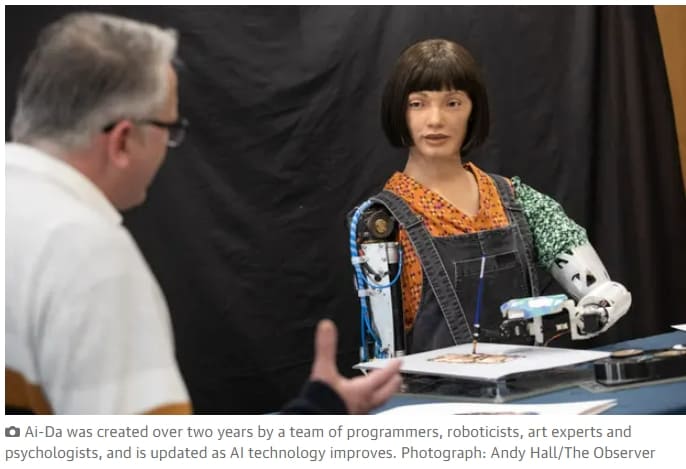 놀라운 그림 실력 보여주는 세계 최초 로봇화가 &#39;아이다 VIDEO:&#39;‘Mind-blowing’: Ai-Da becomes first robot to paint like an artist