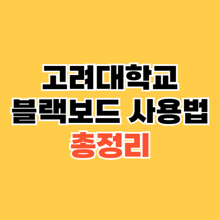 고려대학교-블랙보드-사용법