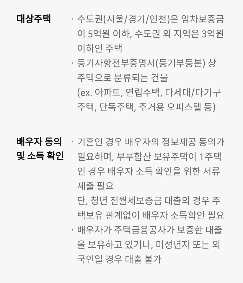 청년전월세보증금 대출 재직기간