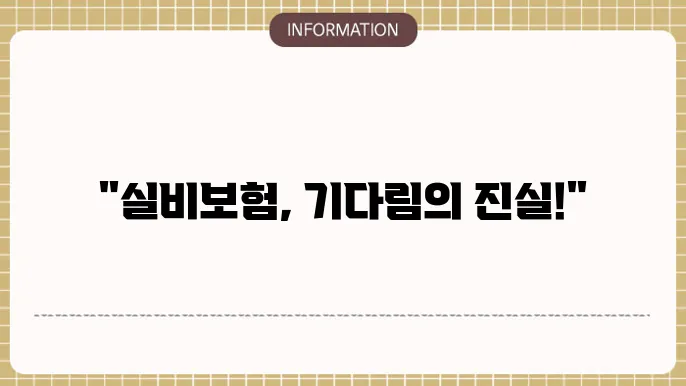 실비보험 청구후지급까지기간