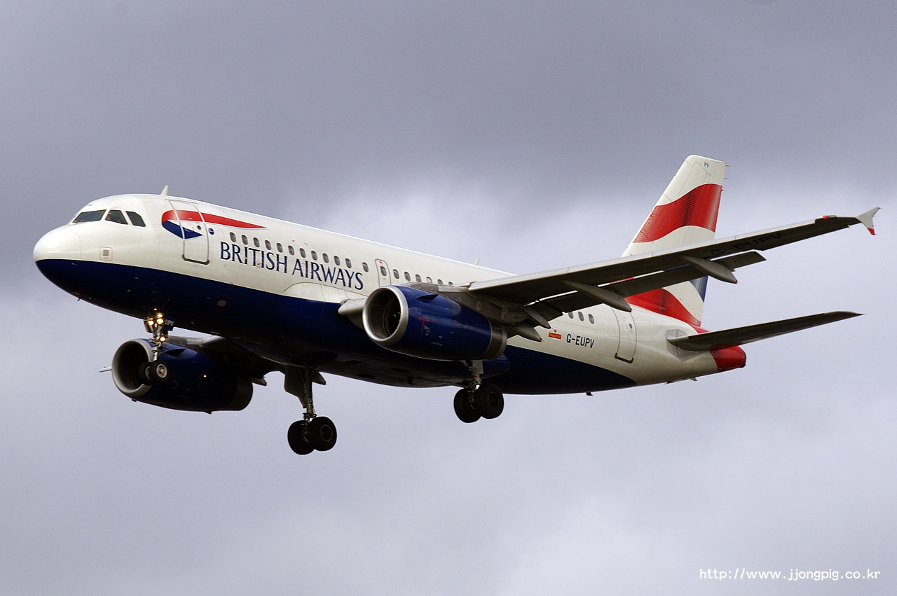 영국 항공 British Airways BA BAW G-EUPV Airbus A319-100 A319 런던 - 히드로 London - Heathrow 런던 England London LHR EGLL