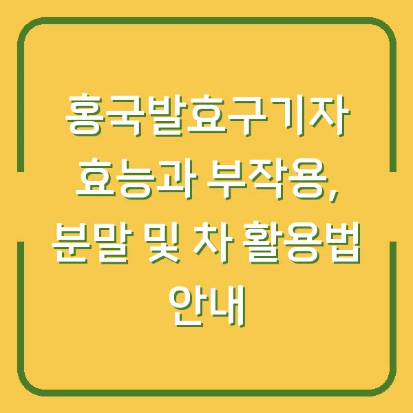 홍국발효구기자 효능과 부작용, 분말 및 차 활용법 안내