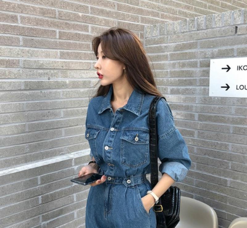 전도연 바지 청 점프수트