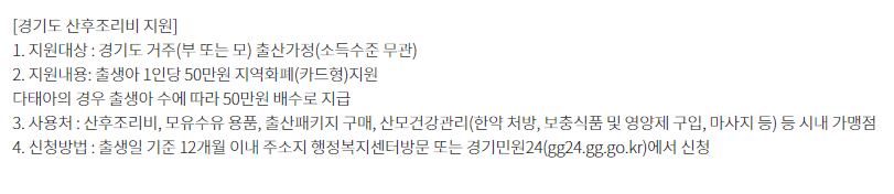 경기 성남시 출산지원금 출산장려금 신청방법 지원대상 금액 첫만남이용권