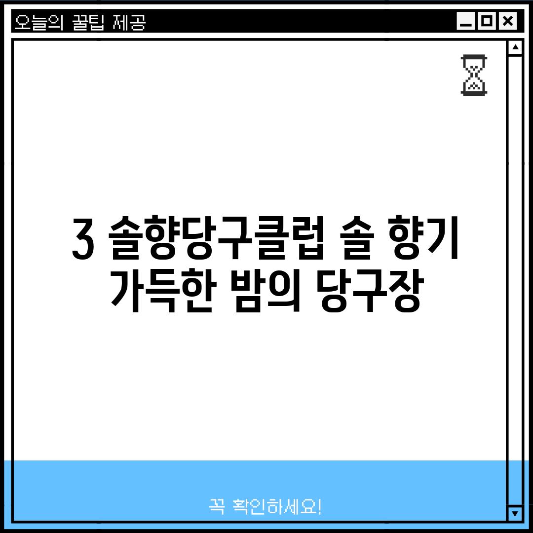 3. 솔향당구클럽: 솔 향기 가득한 밤의 당구장