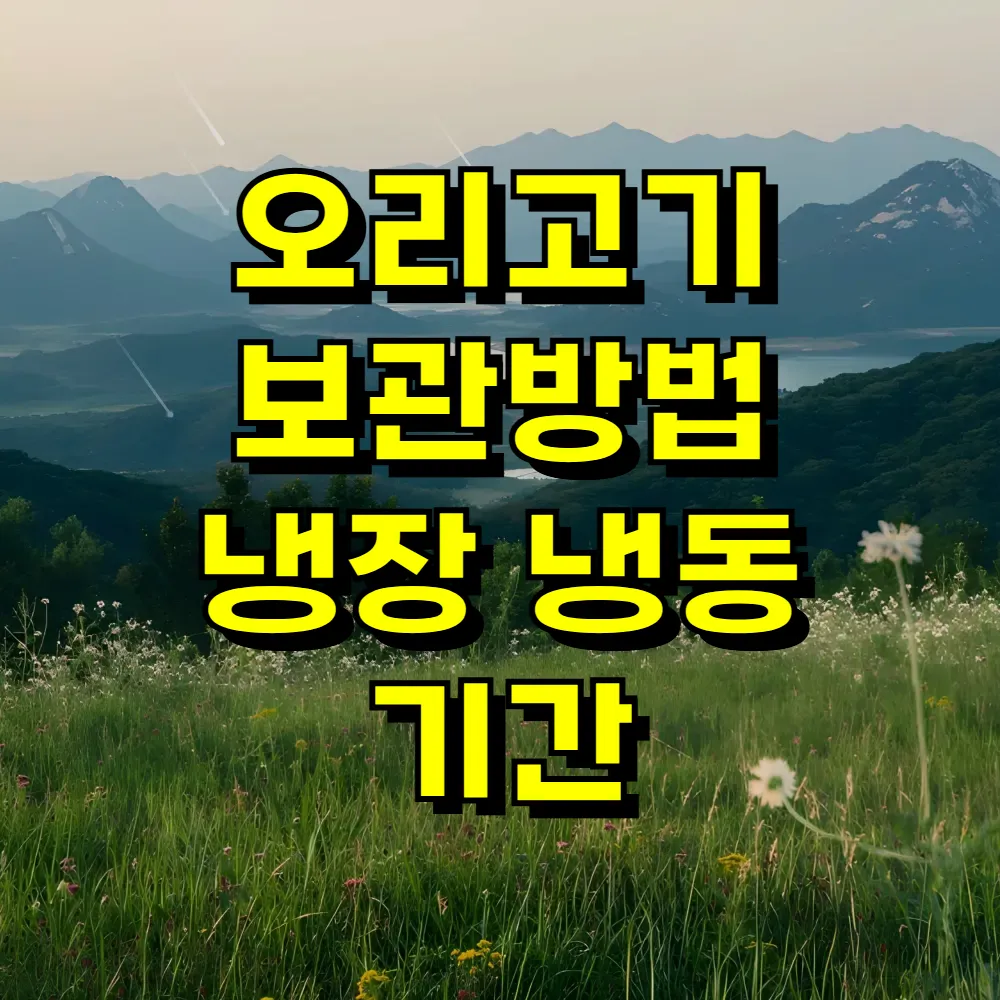 오리고기 보관방법 냉장 냉동 기간