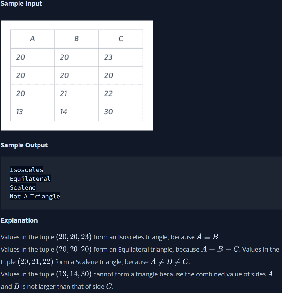 해커랭크-type-of-triangle-문제-샘플-설명