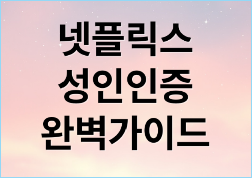 넷플릭스 성인인증 방법 설정관리 오류 해결