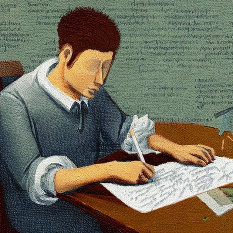 Painting of a man writing a letter