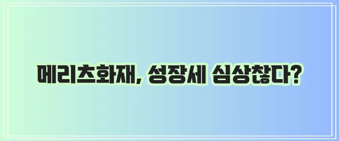 메리츠화재 보험 업계 현황과 놀라운 약진, 주목해야 합니다!