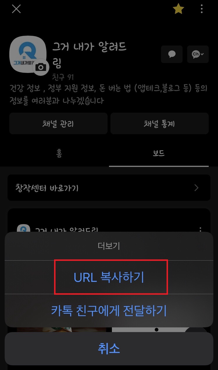  카카오뷰 링크로 채널 홍보하기