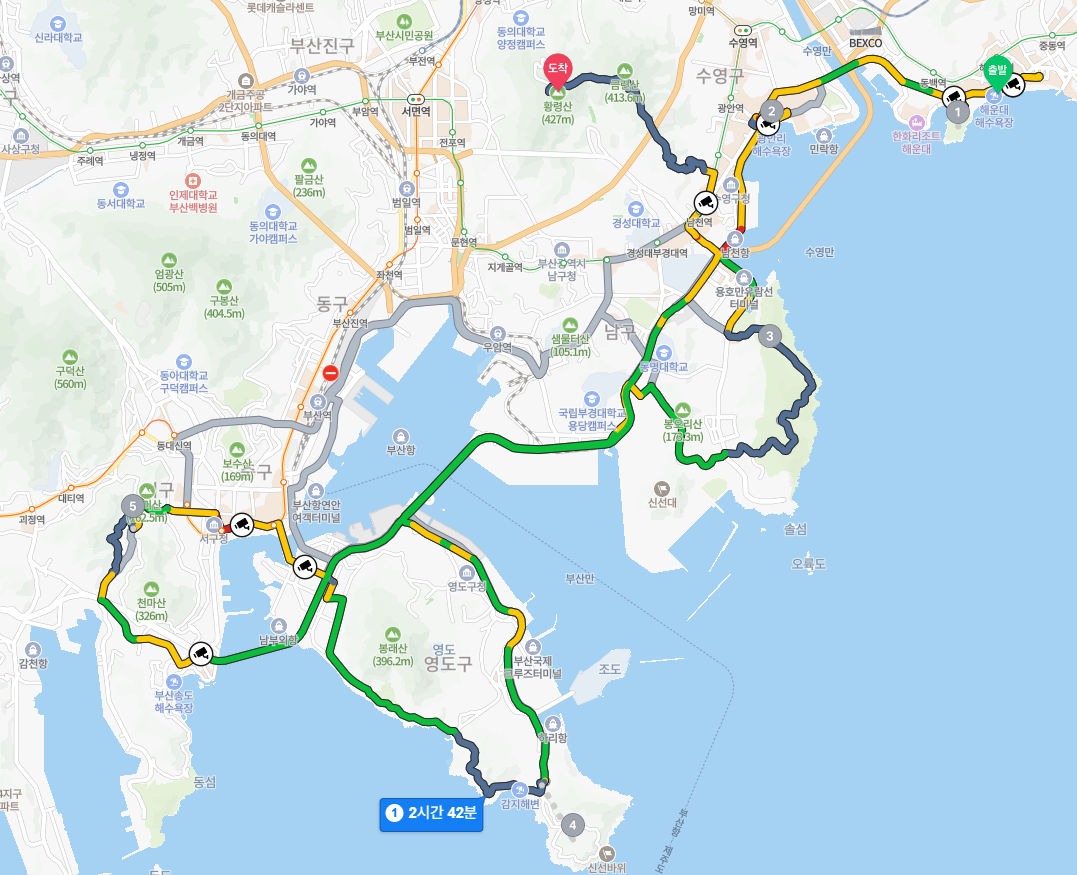 드라이브 코스 지도