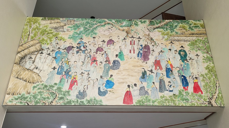 전주 금암동성당 안 천주교 성인 그림