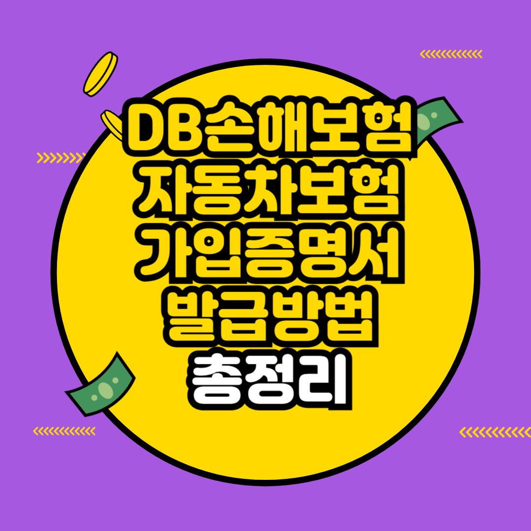 DB손해보험 자동차보험 가입증명서 온라인 발급 가이드