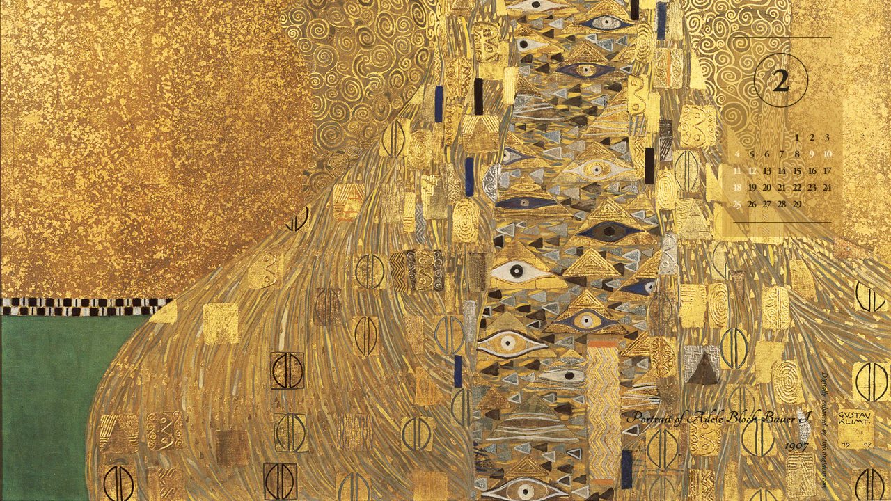 10 아델르 블로흐 바우어의 초상 I 문양 A - 2024년2월 달력배경화면