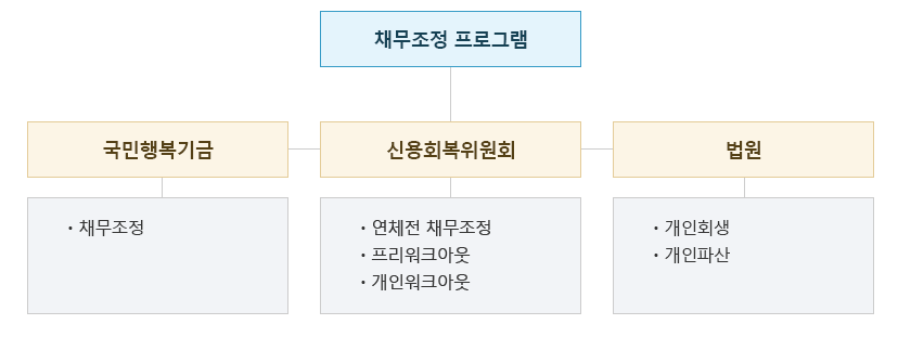 금융감독원에서 알려주는 국가 차원의 채무조정제도들