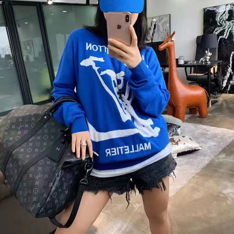  [LOUIS VUITTON] 루이비통 20SS LV 스크리블 인타르시아 크루넥 니트 스웨터 티셔츠 1A7QU8
