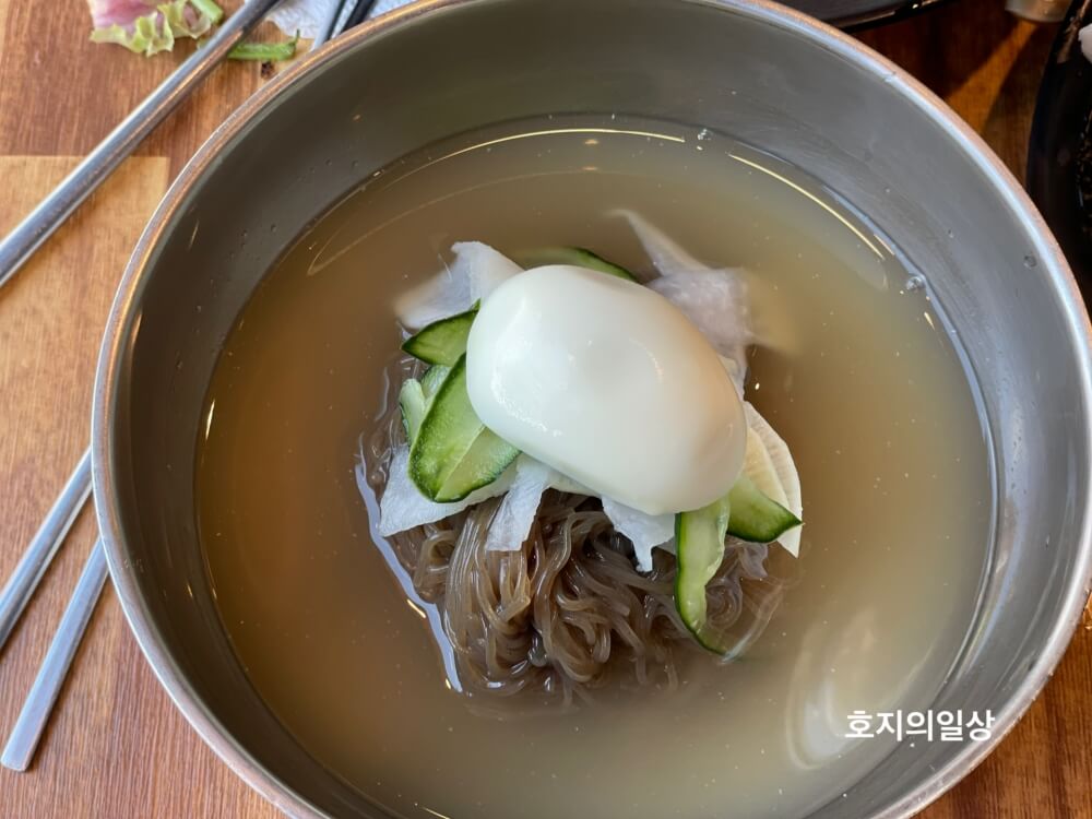 홍천 돼지갈비 맛집 풍년갈비 - 후식 물냉면