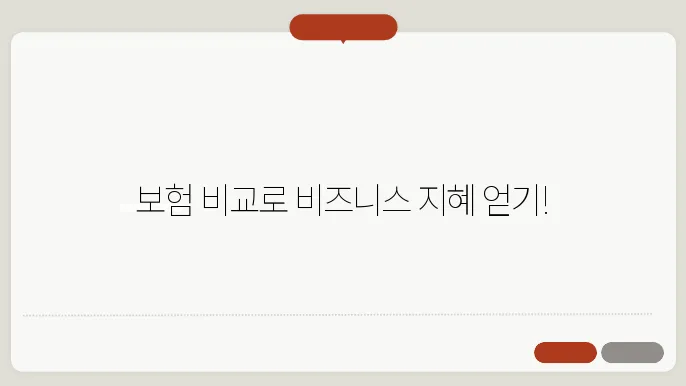 비즈니스 성공을 위한 보험 비교 전략
