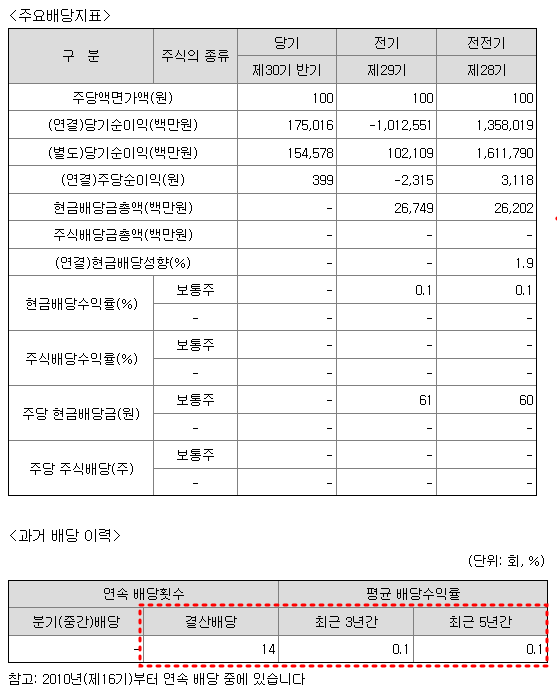 카카오 배당금 현황