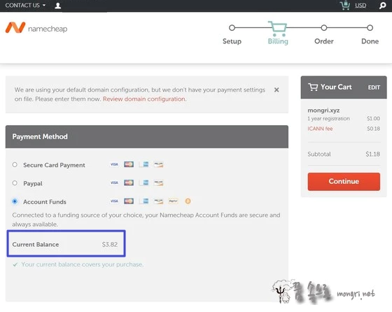 네입칩 계정 잔액 3.82 달러로 결제