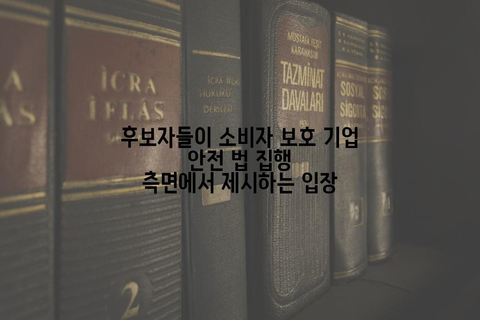 후보자들이 소비자 보호 기업 안전 법 집행 측면에서 제시하는 입장