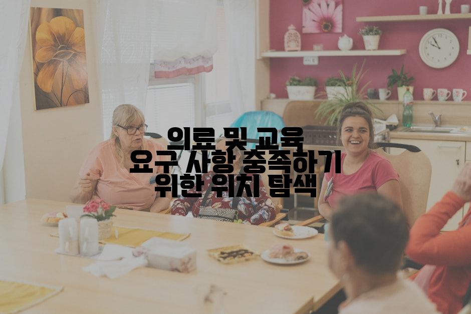 의료 및 교육 요구 사항 충족하기 위한 위치 탐색