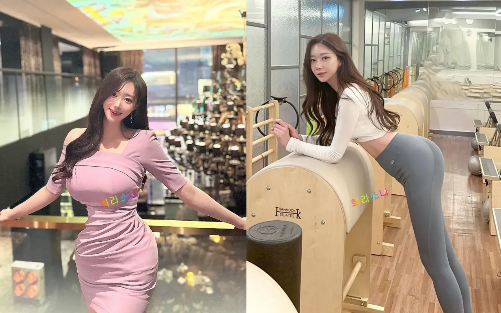 솔로지옥3 출연자 안민영이 자신이 운영하는 필라테스 센터에서 사진을 찍은 모습.