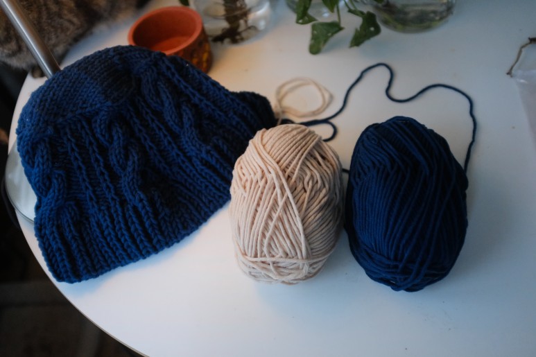 버터6 크림베이지피 콕블루 (바늘이야기키트) 대바늘뜨기 - 니트버킷햇, 10