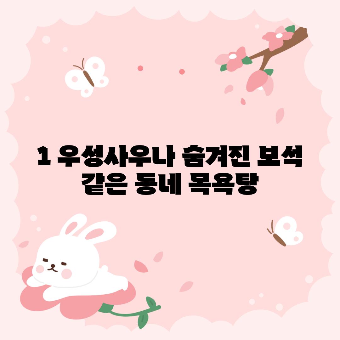 1. 우성사우나: 숨겨진 보석 같은 동네 목욕탕?