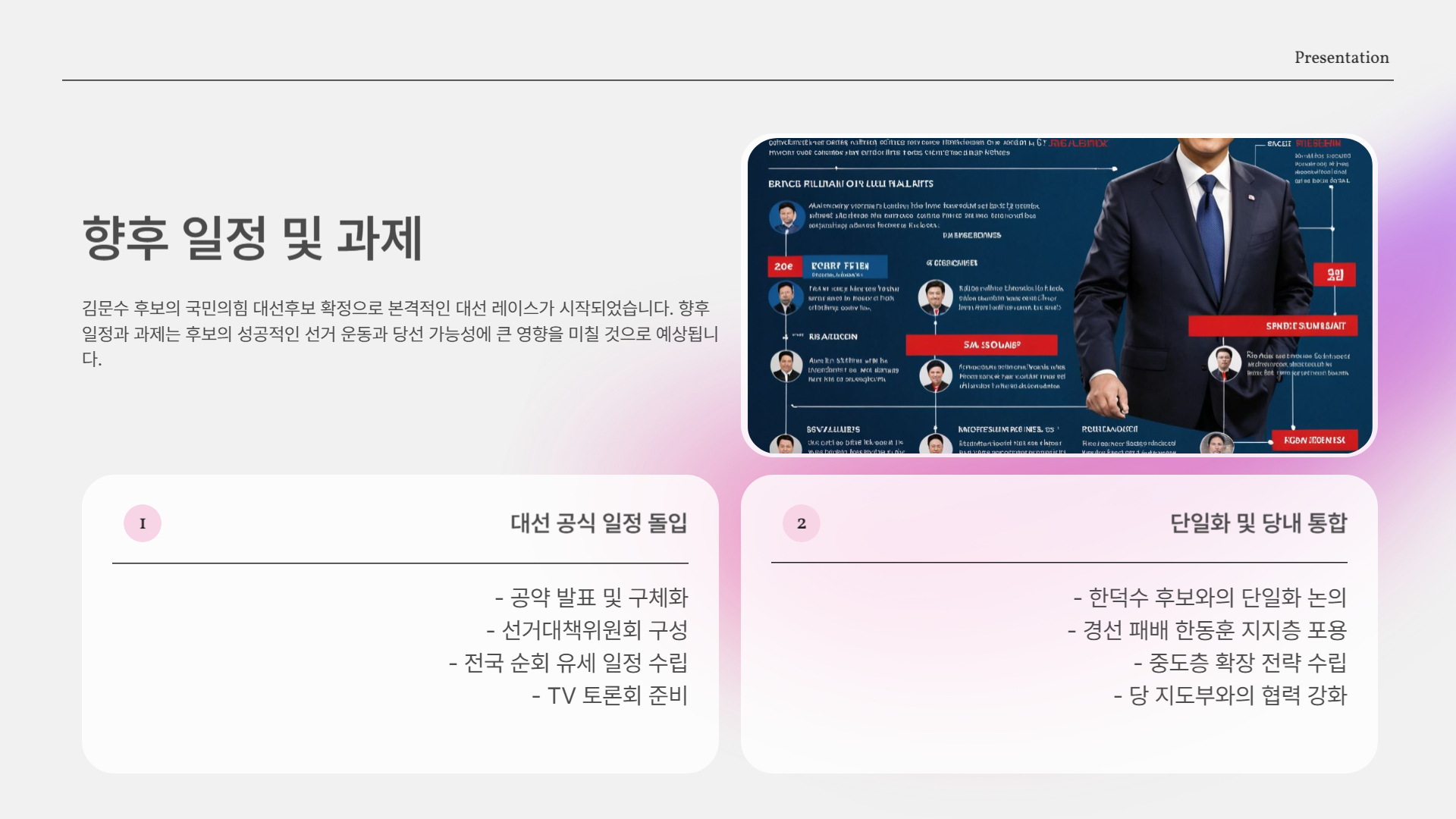 향후 일정 및 과제