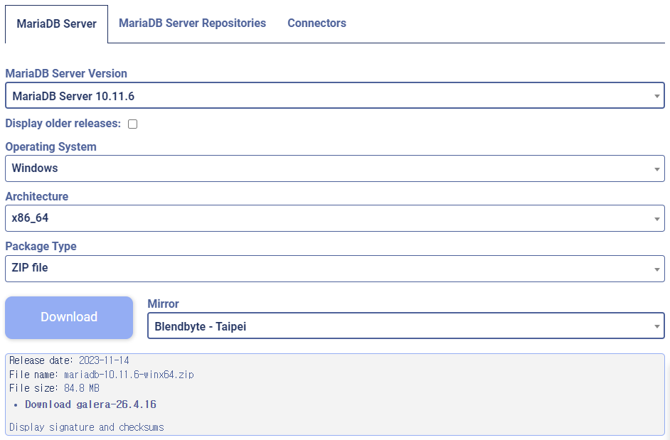  mariadb mariadb windows zip 