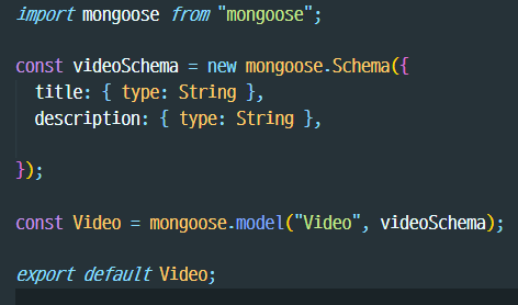 mongoose mongoDB, Schema, model 만들기