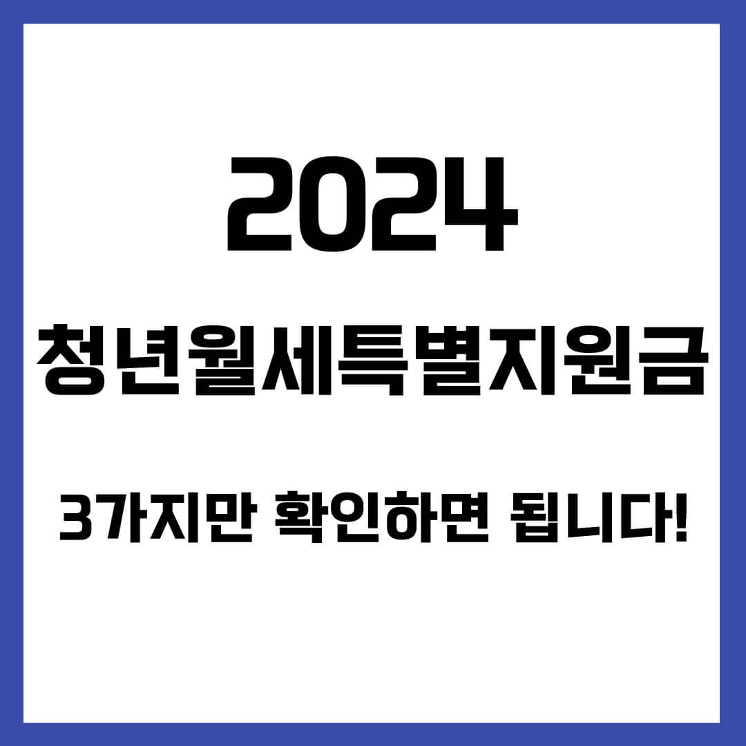 2024 청년월세한시특별지원금