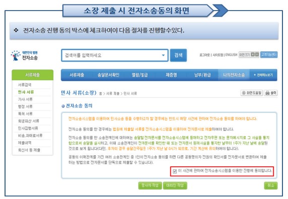  전자소송 동의