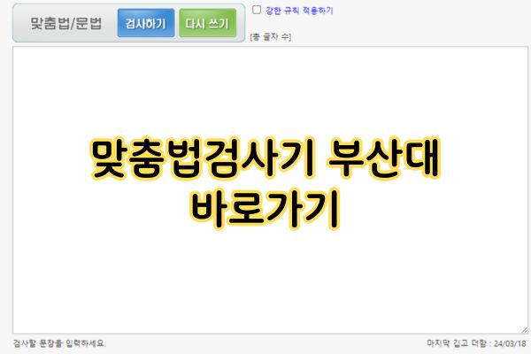 맞춤법검사기 부산대 바로가기