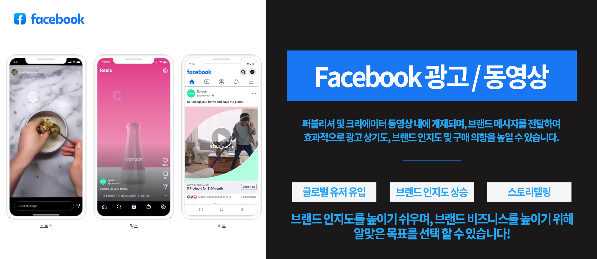 페이스북 광고를 통한 영상 메시지 전달