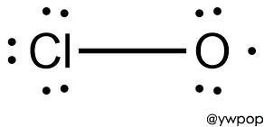 Lewis structure of ClO, Chlorine monoxide radical Lewis structure