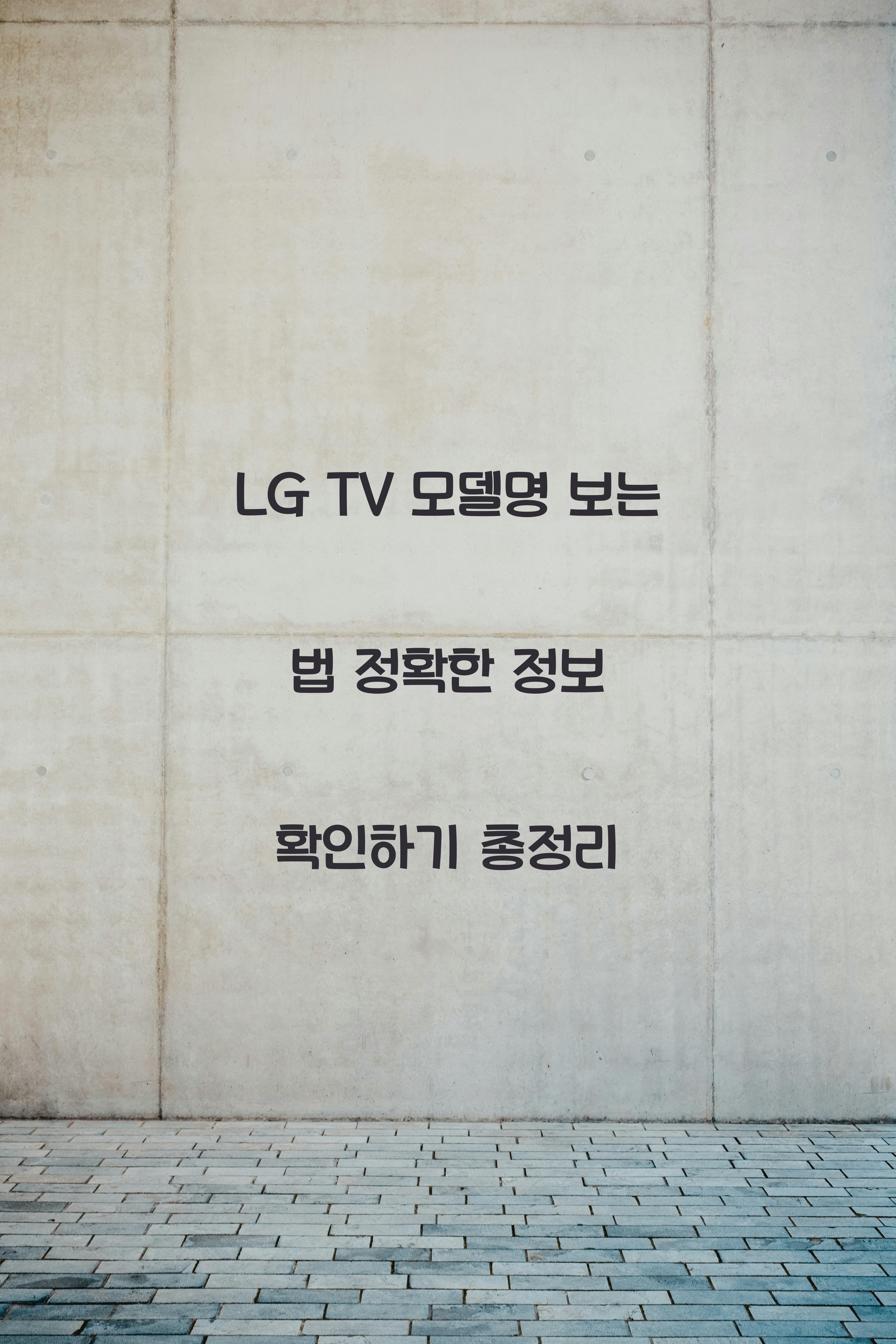 LG TV 모델명 보는 법! 정확한 제품 정보 확인하기