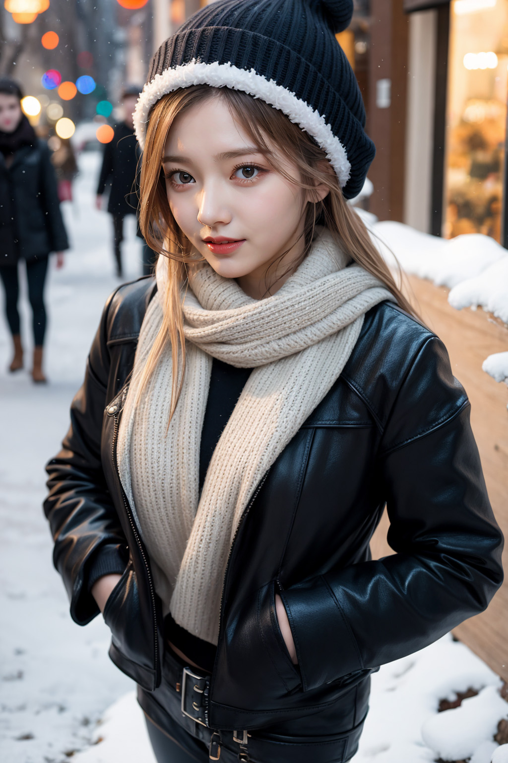  AI로 생성한 연말에 데이트하는 여자친구 이미지 - 1