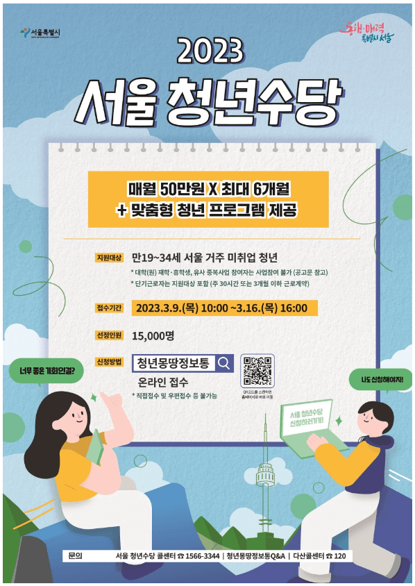 2023 서울 청년수당 안내 이미지