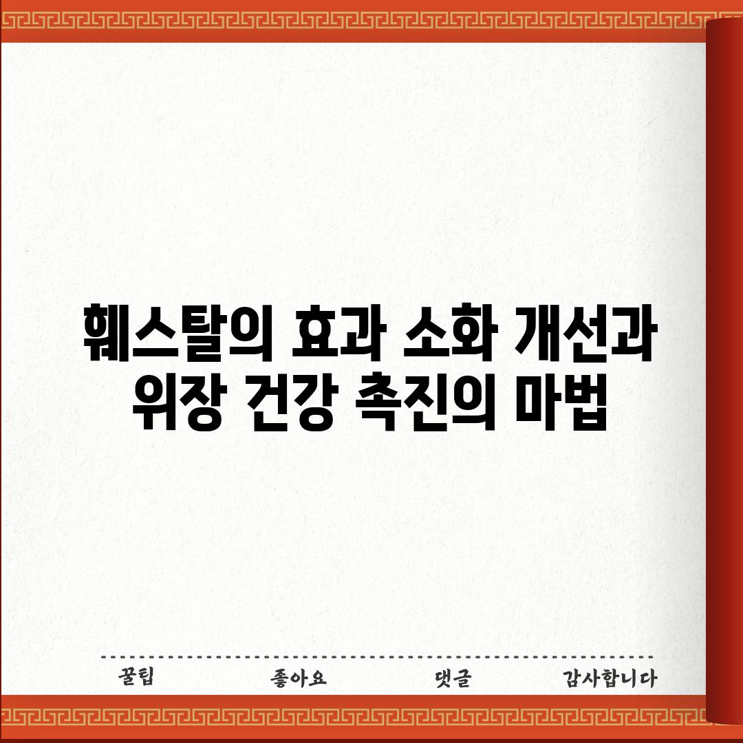 훼스탈의 효과: 소화 개선과 위장 건강 촉진의 마법