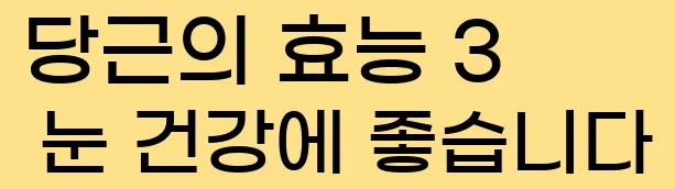  당근의 효능 3 눈 건강에 좋습니다